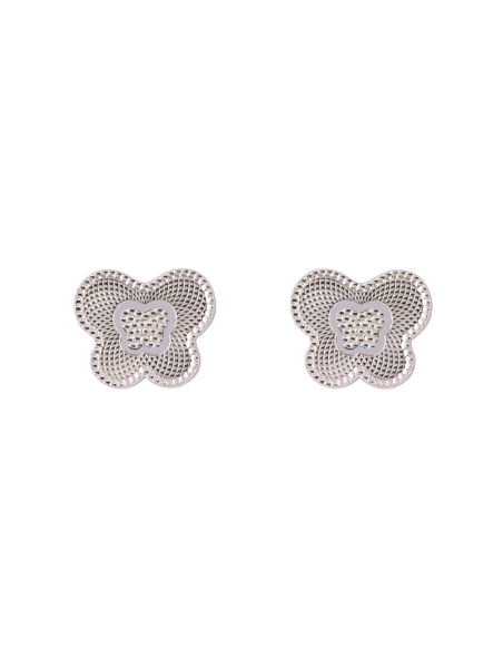 Pendientes de presión flor labrada en Plata de Ley 925