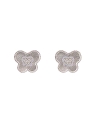 Pendientes de presión flor labrada en Plata de Ley 925