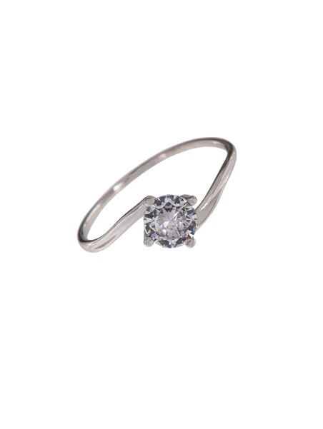 Anillo Solitario Minimalista con Circonita Redonda Brillante