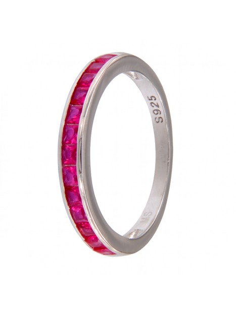 Alianza de plata con circonitas color rubí