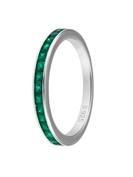 Alianza de Plata de Ley 925 mm Con Circonitas Verde