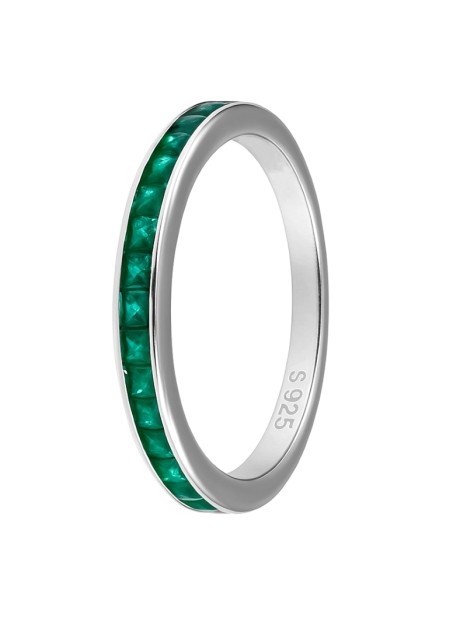 Alianza de Plata de Ley 925 mm Con Circonitas Verde