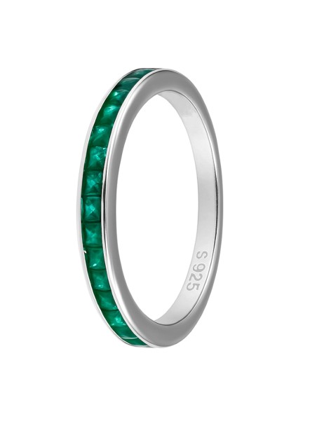 Alianza de Plata de Ley 925 mm Con Circonitas Verde