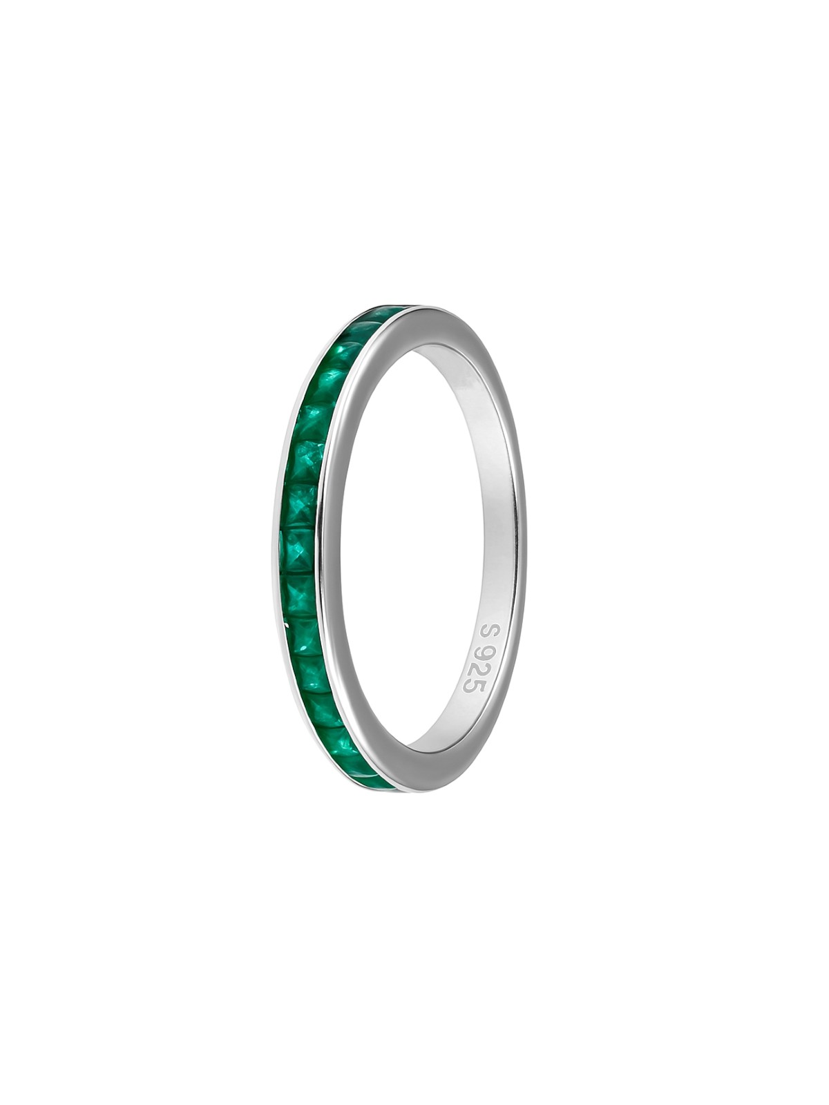 Alianza de Plata con Circonitas Esmeralda en Plata 925