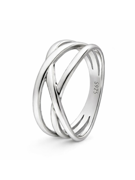 Anillo de Plata de Bandas Entrelazadas de Plata de Ley 925