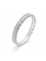 Anillo de Plata con Banda Central y Borde de Circonitas de Plata de Ley 925