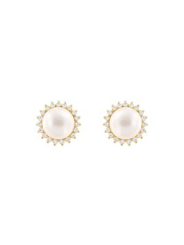 SET PERLAS PLATA 925MM DORADO