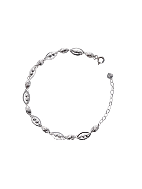 Pulsera de Plata con Motivos Ovalados en Plata 925