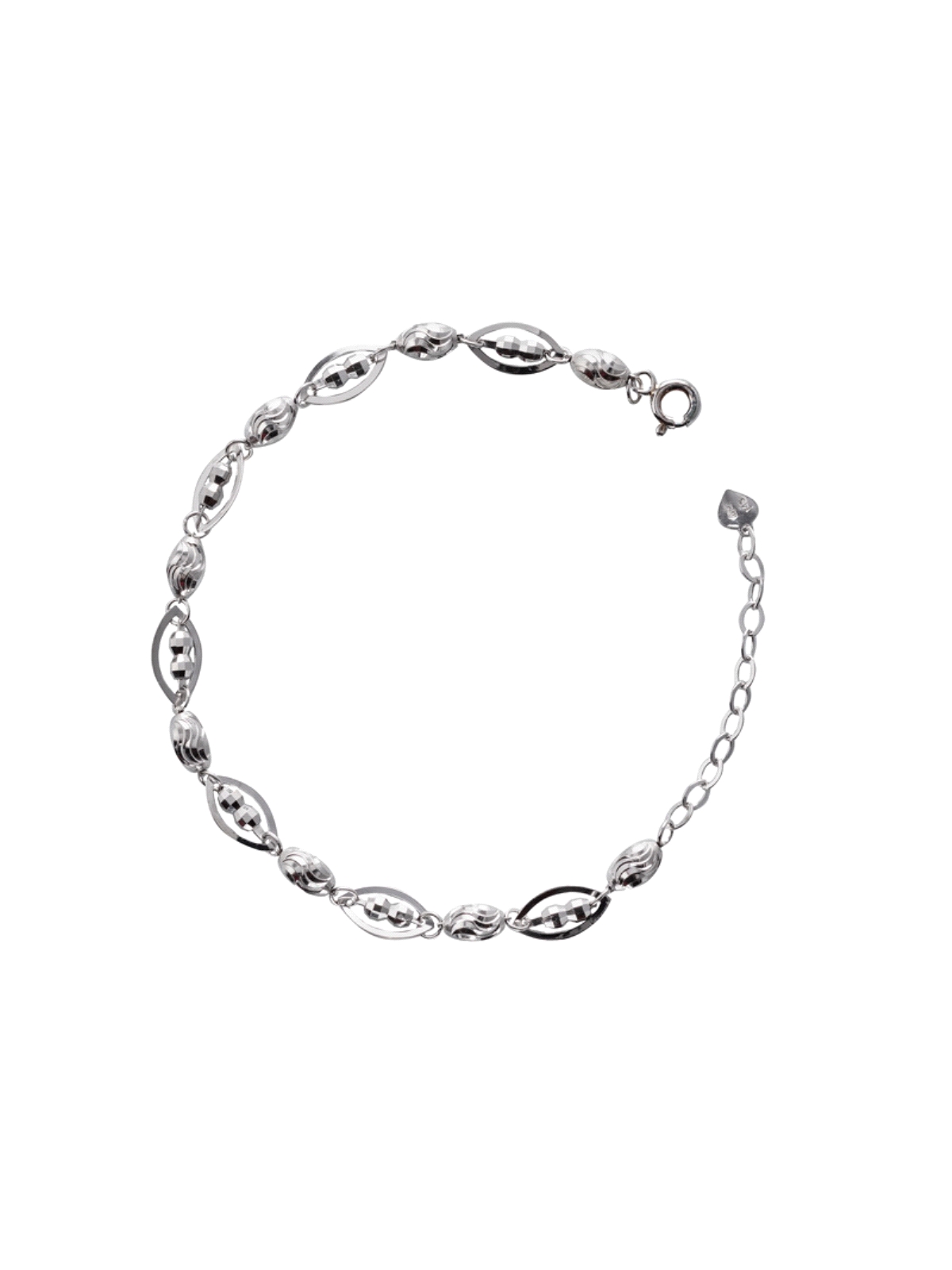 Pulsera de Plata con Motivos Ovalados en Plata 925
