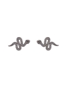 Pendientes de presión con forma de serpiente decorados con circonitas de Plata de Ley 925 mm.