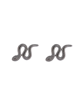 Pendientes de presión serpiente con relieve en Plata de Ley 925