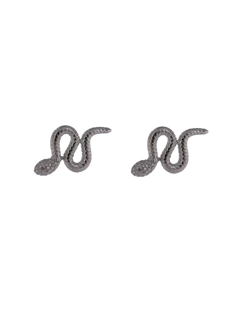 Pendientes de presión serpiente con relieve en Plata de Ley 925