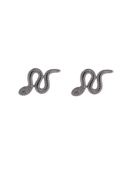 Pendientes de presión serpiente con relieve en Plata de Ley 925
