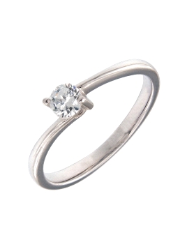 Anillo Solitario de Plata con Dos Garras de Plata de Ley 925