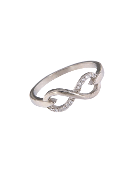 Anillo de Plata Infinito Entrelazado con Circonitas de Plata de Ley 925