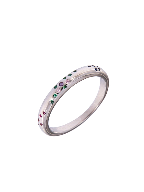 Precioso Anillo de Plata Colorido en Plata de Primera de Ley. <BR><BR>COMPOSICIÓN<BR><BR>Material: Plata de Ley 925<BR>Medidas: 