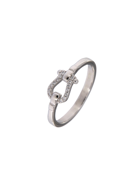 Anillo herradura circonita, Plata 925 MM- Joyas Marisol