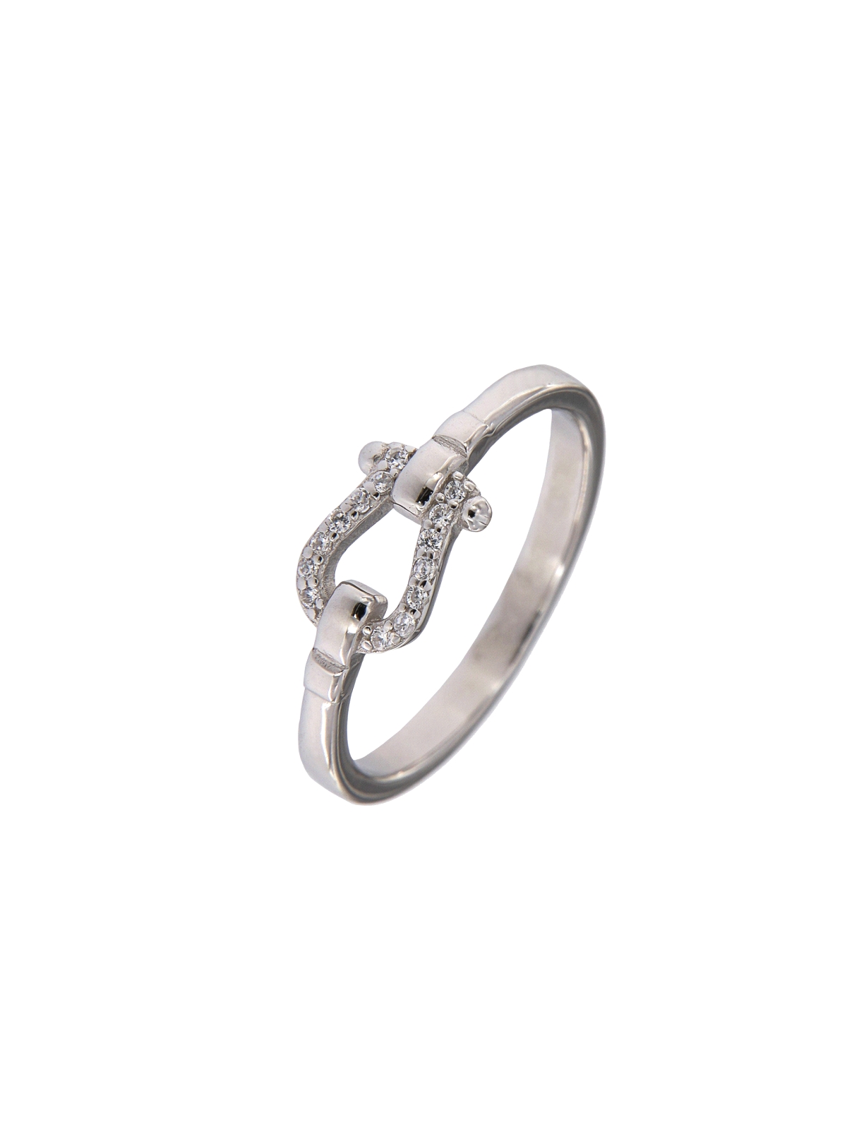 Anillo herradura circonita, Plata 925 MM- Joyas Marisol