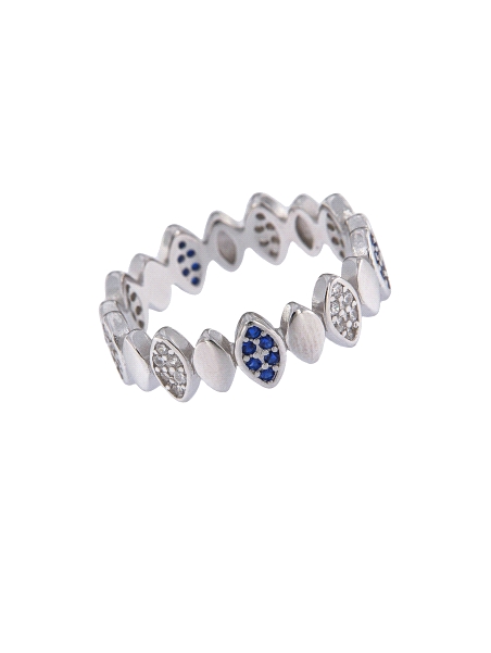 Precioso Anillo de Plata Ojos turcos con circonitas elaborado en plata con circonitas Plata de Primera de Ley. <BR><BR>COMPOSICI