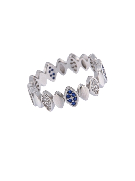 Precioso Anillo de Plata Ojos turcos con circonitas elaborado en plata con circonitas Plata de Primera de Ley. <BR><BR>COMPOSICI