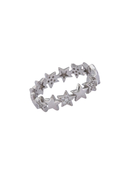 Anillo estrellas solitario circonita, Plata 925 MM- Joyas Marisol