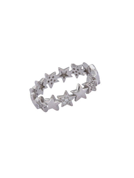 Anillo estrellas solitario circonita, Plata 925 MM- Joyas Marisol
