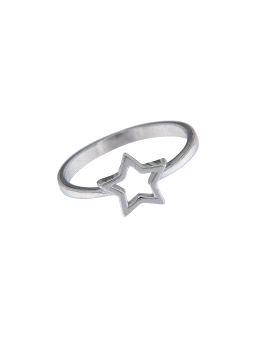 Precioso Anillo de Plata Estrella Lisa en Plata de Primera de Ley. <BR><BR>COMPOSICIÓN<BR><BR>Material: Plata de Ley 925<BR>Medi
