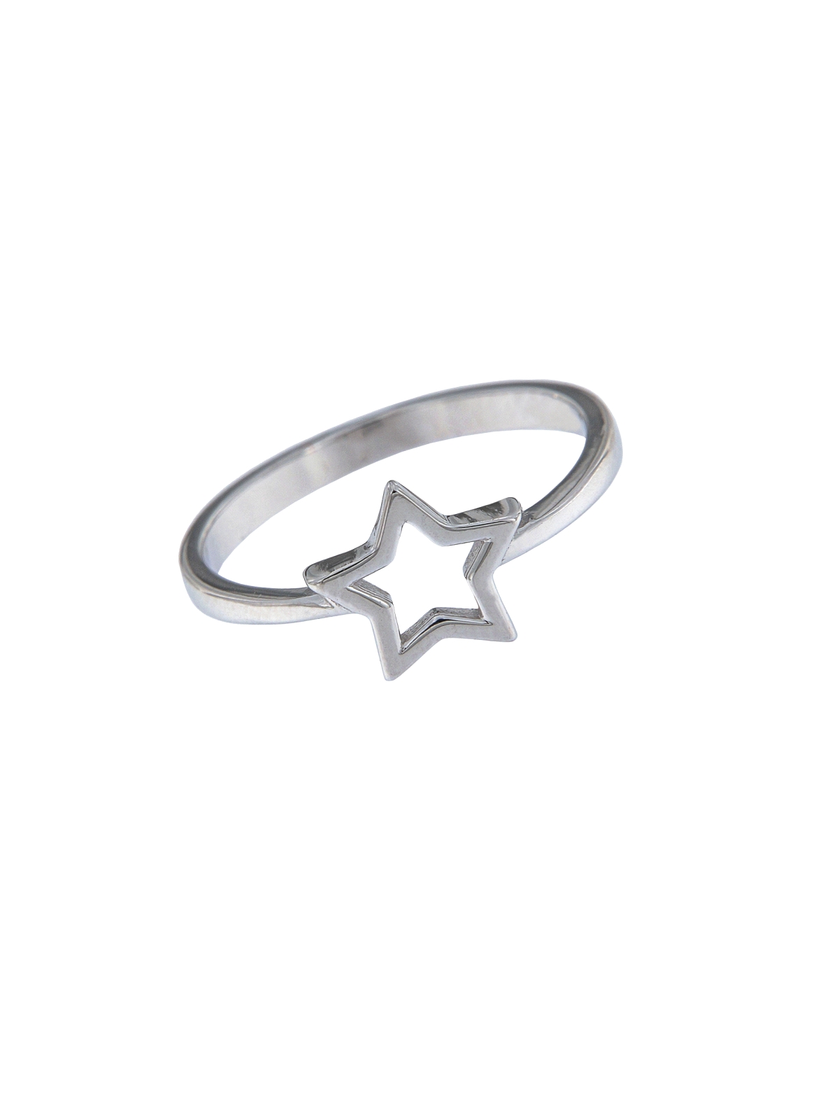Precioso Anillo de Plata Estrella Lisa en Plata de Primera de Ley. <BR><BR>COMPOSICIÓN<BR><BR>Material: Plata de Ley 925<BR>Medi