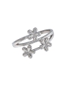 Precioso Anillo de Plata De Triple Flor Lisa elaborado en Plata de Primera de Ley. <BR><BR>COMPOSICIÓN<BR><BR>Material: Plata de