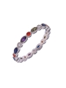 Precioso Anillo de Plata Circonita Colores Ovalada en Plata de Primera de Ley. <BR><BR>COMPOSICIÓN<BR><BR>Material: Plata de Ley