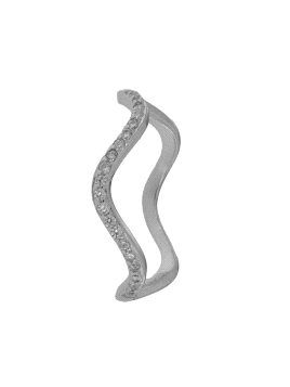 Precioso Anillo de Plata Olas Circonitas en Plata de Primera de Ley. <BR><BR>COMPOSICIÓN<BR><BR>Material: Plata de Ley 925<BR>Me