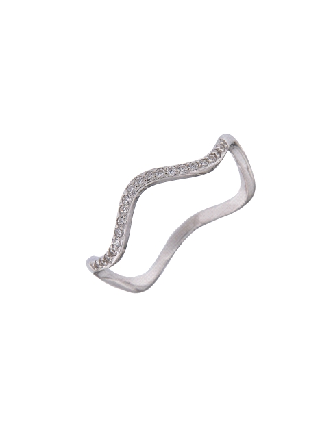 Anillo ola circonitas, Plata 925 MM- Joyas Marisol