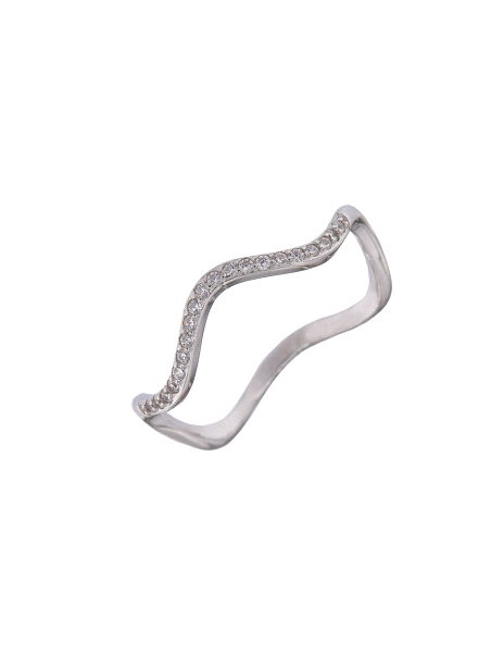 Anillo ola circonitas, Plata 925 MM- Joyas Marisol