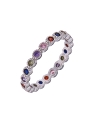 Precioso Anillo de Plata Circonita Colores en Plata de Primera de Ley. <BR><BR>COMPOSICIÓN<BR><BR>Material: Plata de Ley 925<BR>