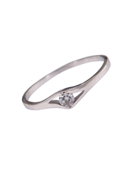 Anillo solitario sencillo circonita cuadrada, Plata 925 MM- Joyas Marisol