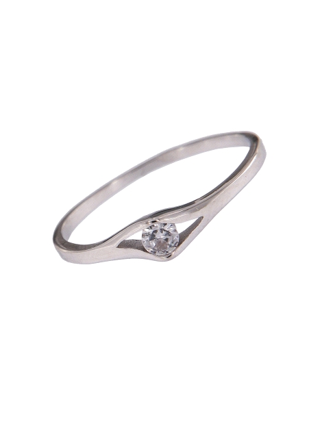 Anillo solitario sencillo circonita cuadrada, Plata 925 MM- Joyas Marisol