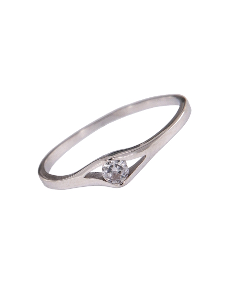 Anillo solitario sencillo circonita cuadrada, Plata 925 MM- Joyas Marisol