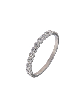Anillo de Plata con Hilera de Circonitas de Plata de Ley 925