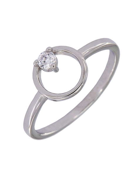 Precioso Anillo de Plata Circulo Circonita en Plata de Primera de Ley. <BR><BR>COMPOSICIÓN<BR><BR>Material: Plata de Ley 925<BR>