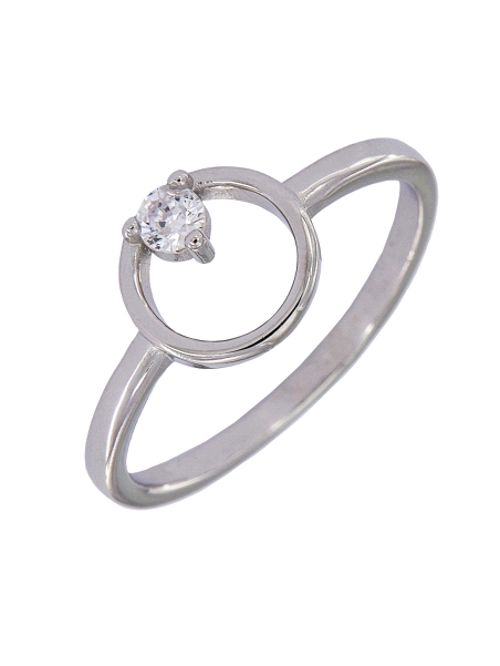 Precioso Anillo de Plata Circulo Circonita en Plata de Primera de Ley. <BR><BR>COMPOSICIÓN<BR><BR>Material: Plata de Ley 925<BR>