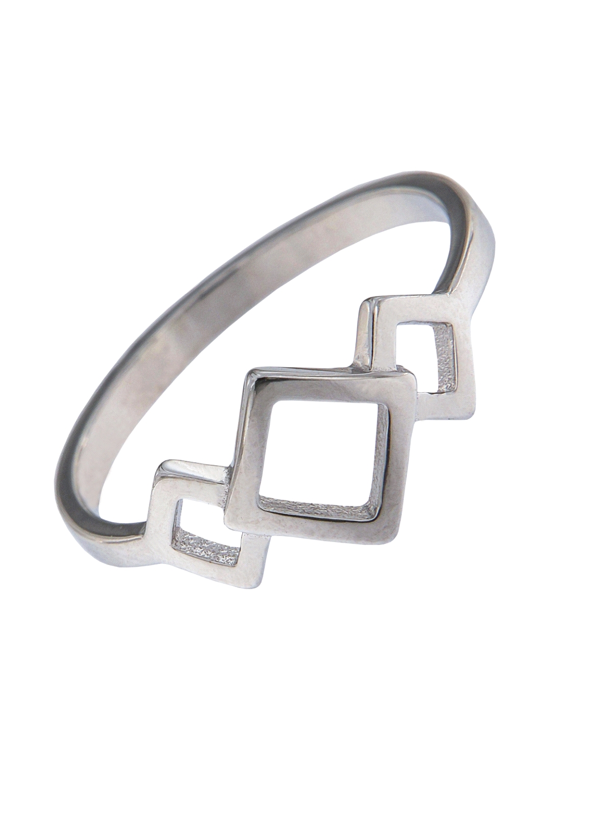 Precioso Anillo de Plata de geométrico liso en Plata de Primera de Ley. <BR><BR>COMPOSICIÓN<BR><BR>Material: Plata de Ley 925<BR
