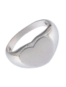 Precioso Anillo de Plata Sello Corazón Liso elaborado en Plata de Primera de Ley. <BR><BR>COMPOSICIÓN<BR><BR>Material: Plata de 