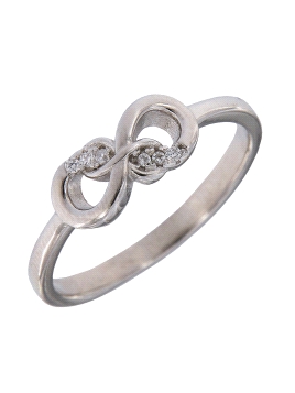 Precioso Anillo de Plata de infinito elaborado en plata con circonitas Plata de Primera de Ley. <BR><BR>COMPOSICIÓN<BR><BR>Mater