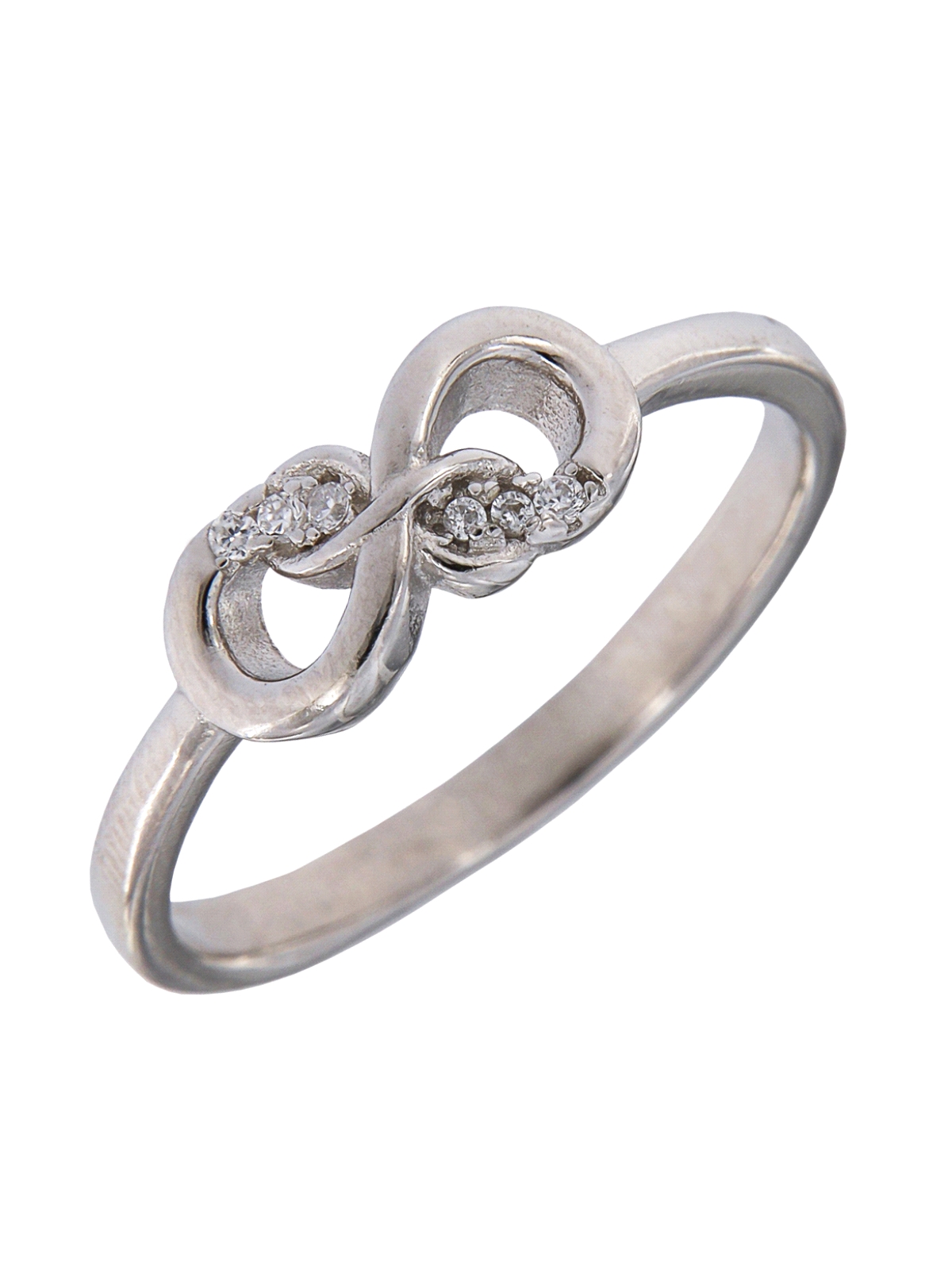 Precioso Anillo de Plata de infinito elaborado en plata con circonitas Plata de Primera de Ley. <BR><BR>COMPOSICIÓN<BR><BR>Mater