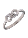 Precioso Anillo de Plata de infinito elaborado en plata con circonitas Plata de Primera de Ley. <BR><BR>COMPOSICIÓN<BR><BR>Mater