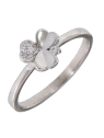 Precioso Anillo de Plata Trébol con circonitas elaborado en plata con circonitas Plata de Primera de Ley. <BR><BR>COMPOSICIÓN<BR
