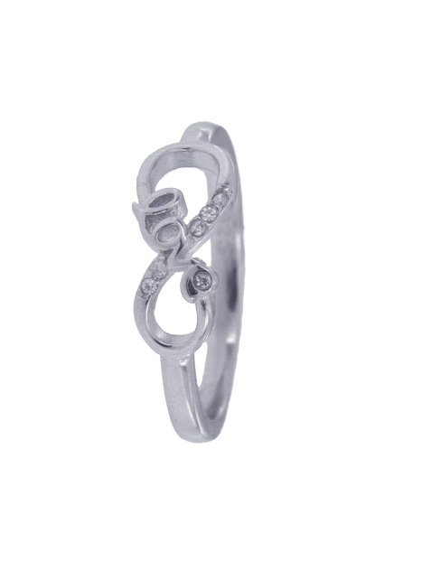 Precioso Anillo de Plata Infinito Love en plata con circonitas Plata de Primera de Ley. <BR><BR>COMPOSICIÓN<BR><BR>Material: Pla
