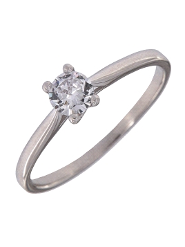 Anillo solitario circonita, Plata 925 MM- Joyas Marisol