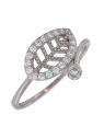 Precioso Anillo de Plata de hoja elaborado en plata con circonitas Plata de Primera de Ley. <BR><BR>COMPOSICIÓN<BR><BR>Material: