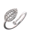 Precioso Anillo de Plata de hoja elaborado en plata con circonitas Plata de Primera de Ley. <BR><BR>COMPOSICIÓN<BR><BR>Material: